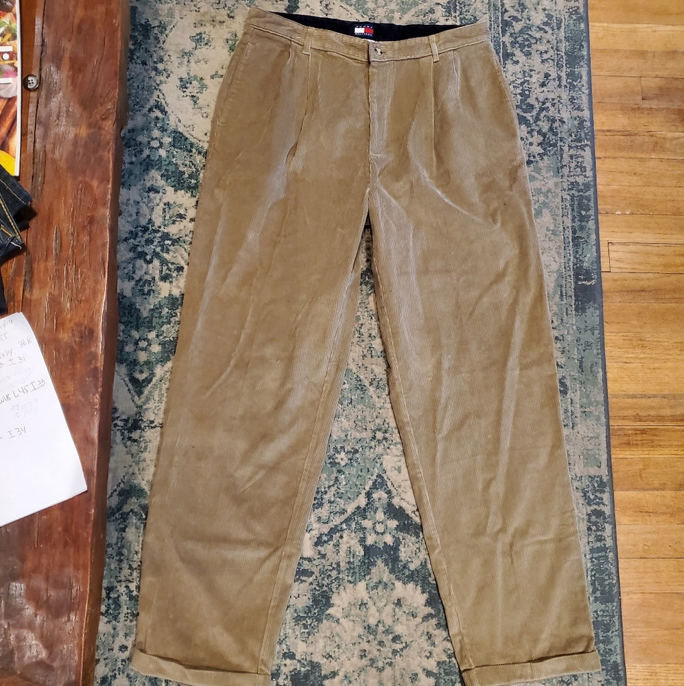 Tommy Hilfiger Tan Corduroy Trouser Pants